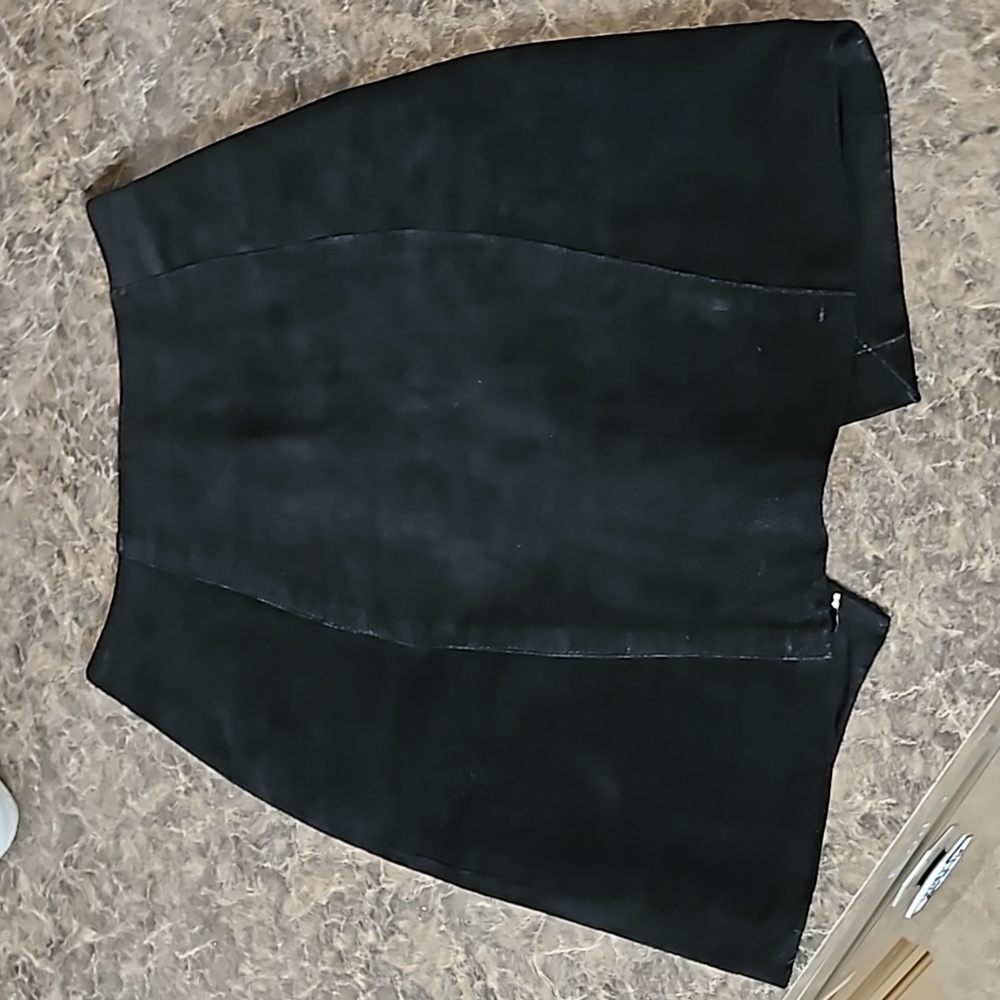Black suede skirt